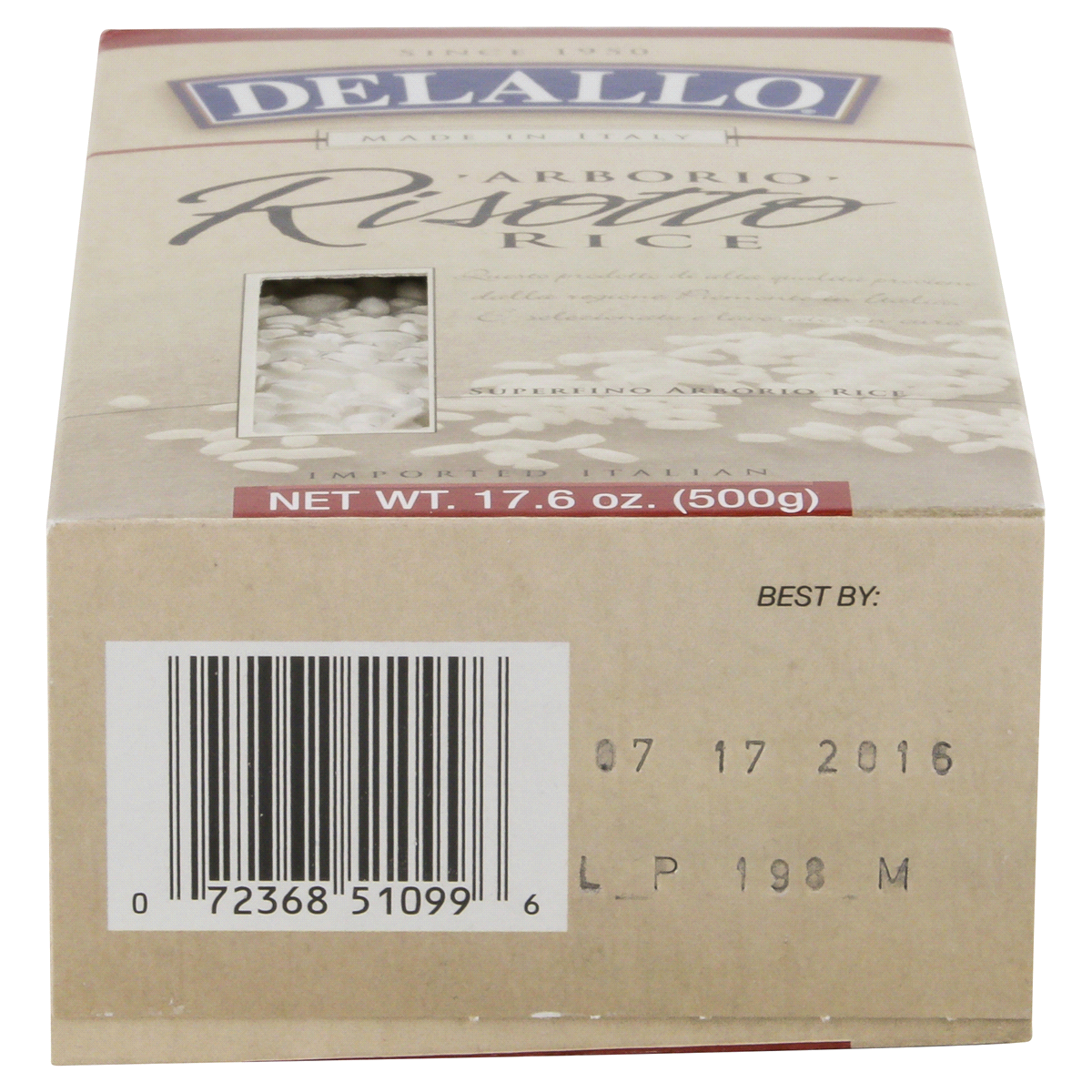 slide 3 of 5, DeLallo Arborio Risotto Rice, 17.6 oz