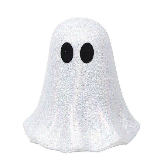 slide 1 of 1, 9" Iridescent Glitter Ghost Tabletop Decor By Ashland, 9 in x 9 in x 9 in