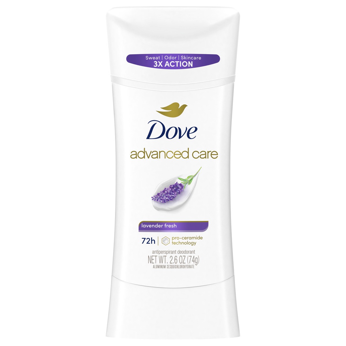 slide 1 of 4, Dove Lavender Fresh Antiperspirant Deodorant Stick, 2.6 oz
