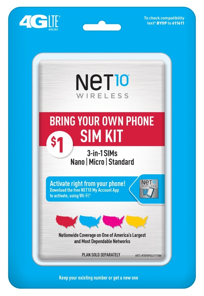 slide 1 of 1, Net10 4G Lte Sim Card Activation Kit, 1 ct