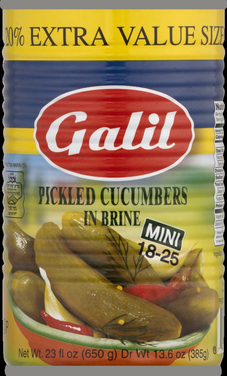 slide 6 of 9, Galil Pickled Cucumbers, In Brine, Mini, Value Size, 23 oz