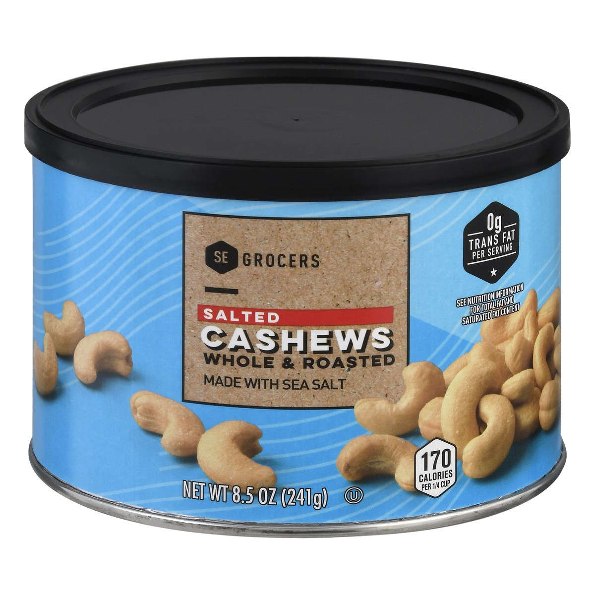 slide 1 of 10, SE Grocers Salted Cashews Whole & Roasted, 8.5 oz