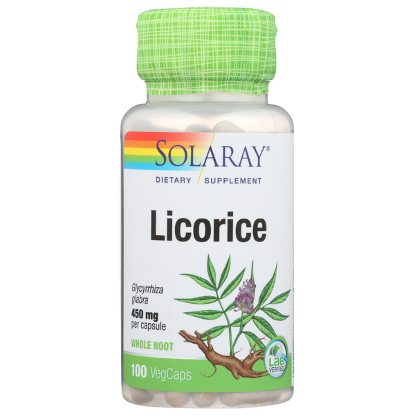 slide 1 of 1, Solaray Licorice Root Capsule, 100 ct