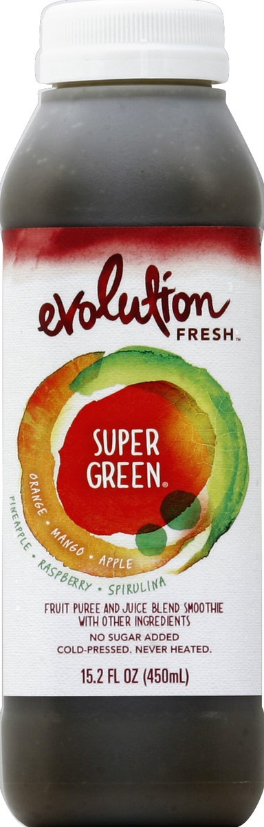 slide 4 of 4, Evolution Fresh Organic Super Fruit Greens — Cold-Pressed Fruit & Vegetable Juice Smoothie — Good Source of Vitamin C — 15.2 fl oz, 