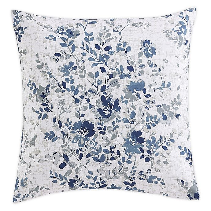 slide 1 of 1, Morgan Home Floral Square Throw Pillow Cover - Navy, 1 ct