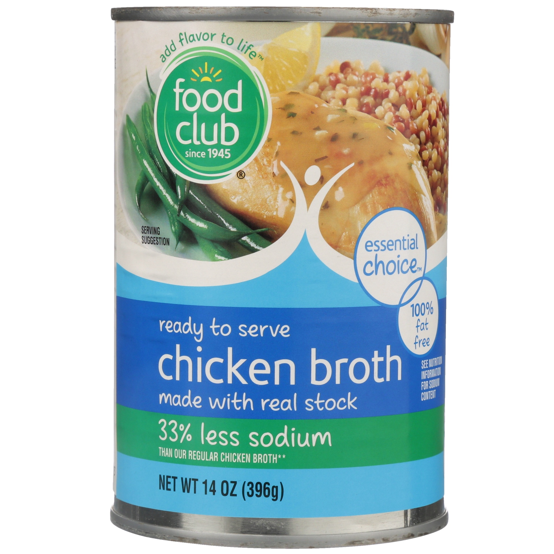 slide 1 of 1, Food Club Fat Free & Reduced Sodium Broth, Chicken, 14 oz
