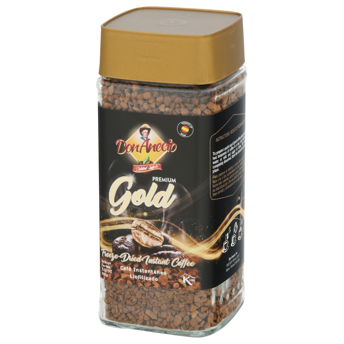 slide 8 of 9, Don Anecio Gold Premium Freeze-Dried Instant Coffee- 3.52 oz, 3.52 oz