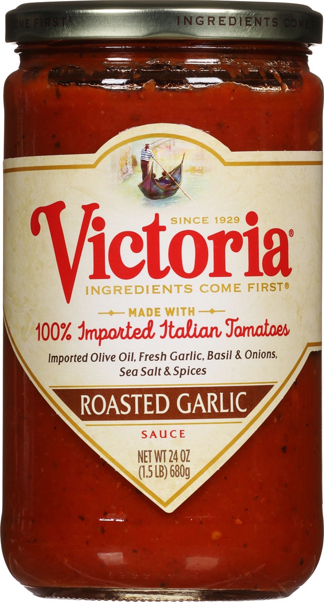 slide 5 of 11, Victoria Roasted Garlic Sauce 24 oz, 24 oz