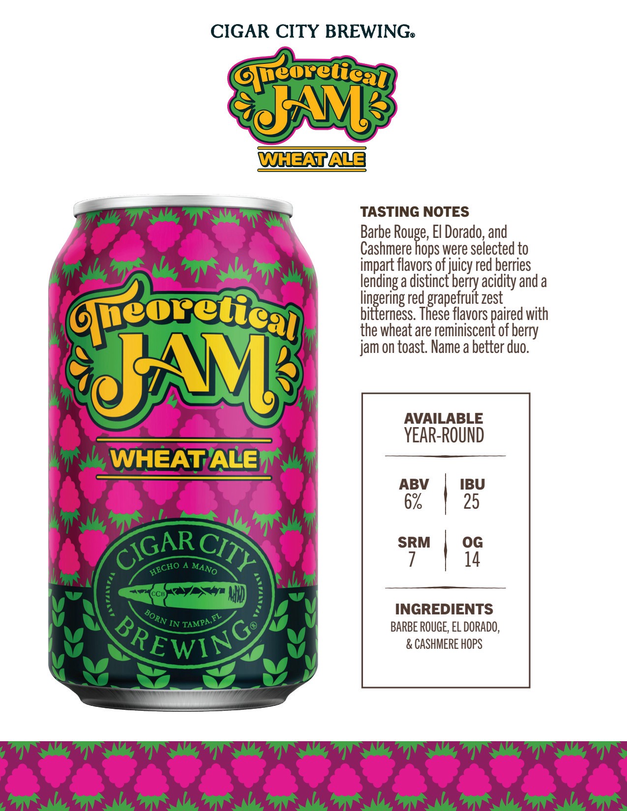 slide 5 of 6, Cigar City Brewing Cigar City Theoretical Jam 6 Pack 12 fl oz Can, 12 oz