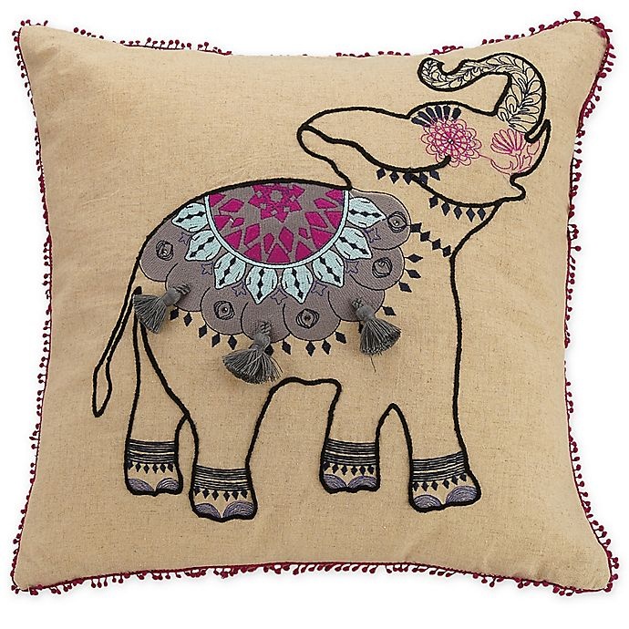 slide 1 of 1, Vera Bradley Dream Tapestry Elephant Square Throw Pillow - Linen, 1 ct