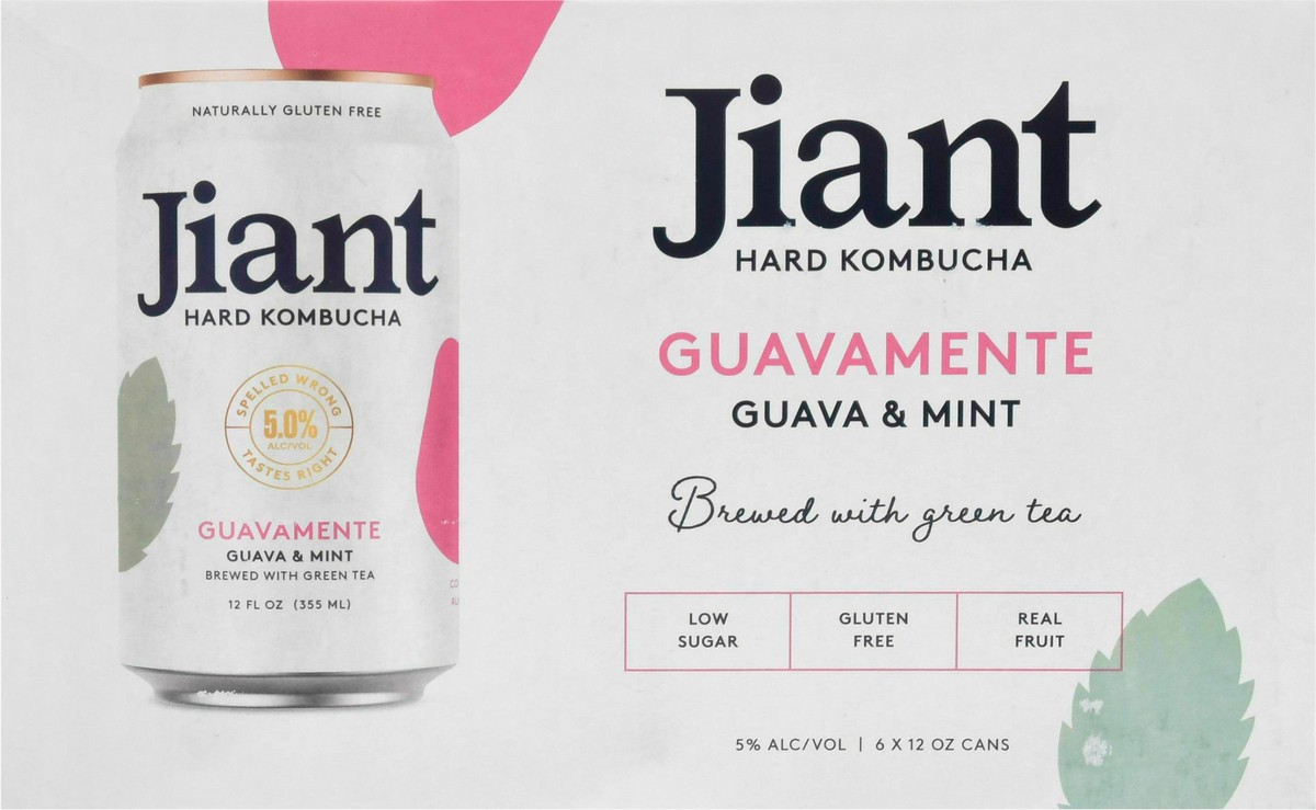 slide 14 of 14, Jiant Guava & Mint Hard Kombucha 6 - 12 oz ea, 6 ct