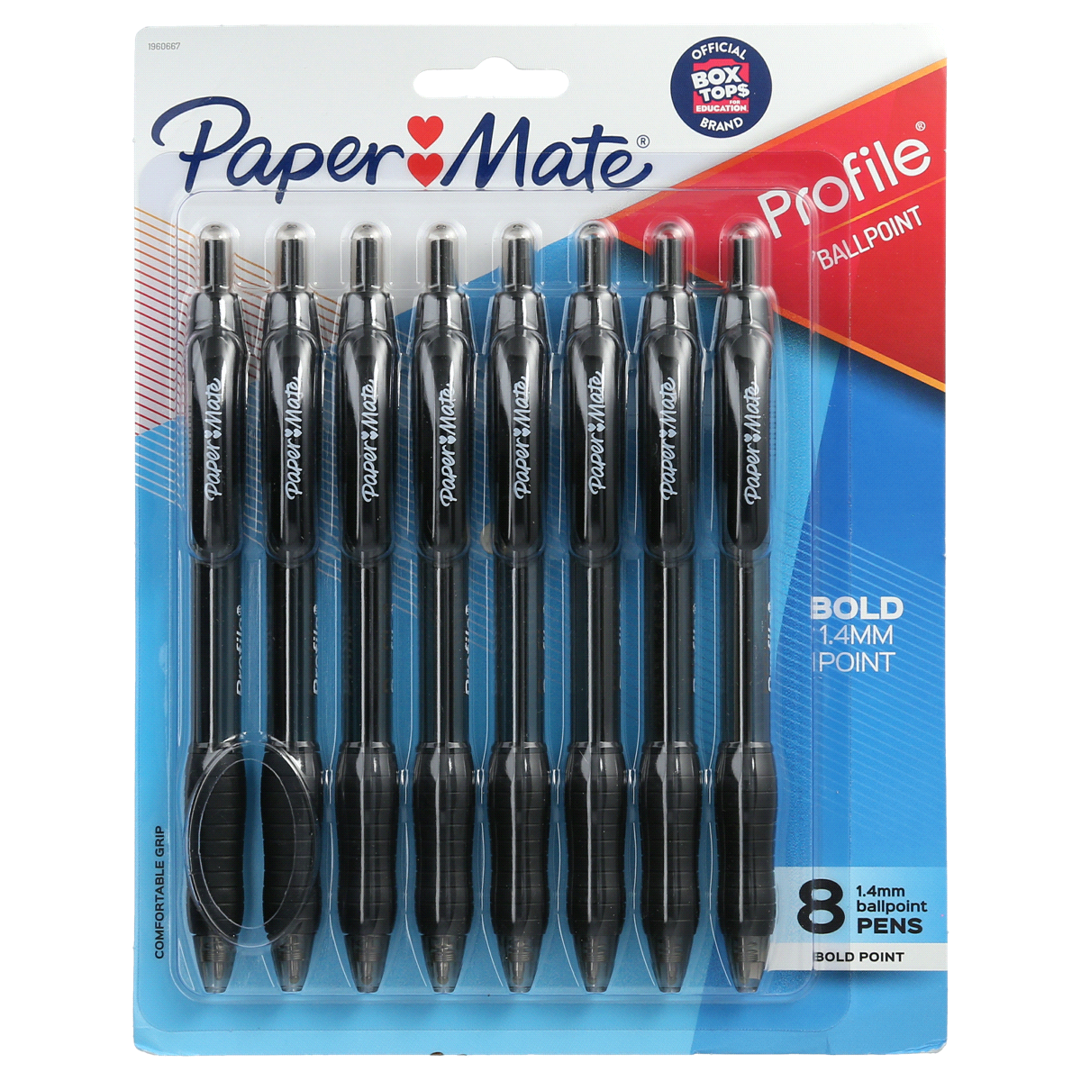 slide 1 of 1, Paper Mate Profile Retractable Ballpoint Pens, Bold , Black, 8 ct
