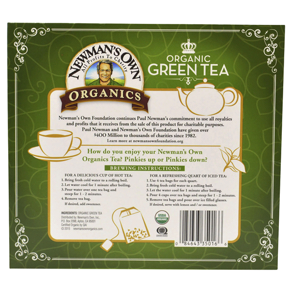 slide 6 of 9, Newman's Own Organic Green Tea - 100 ct, 100 ct