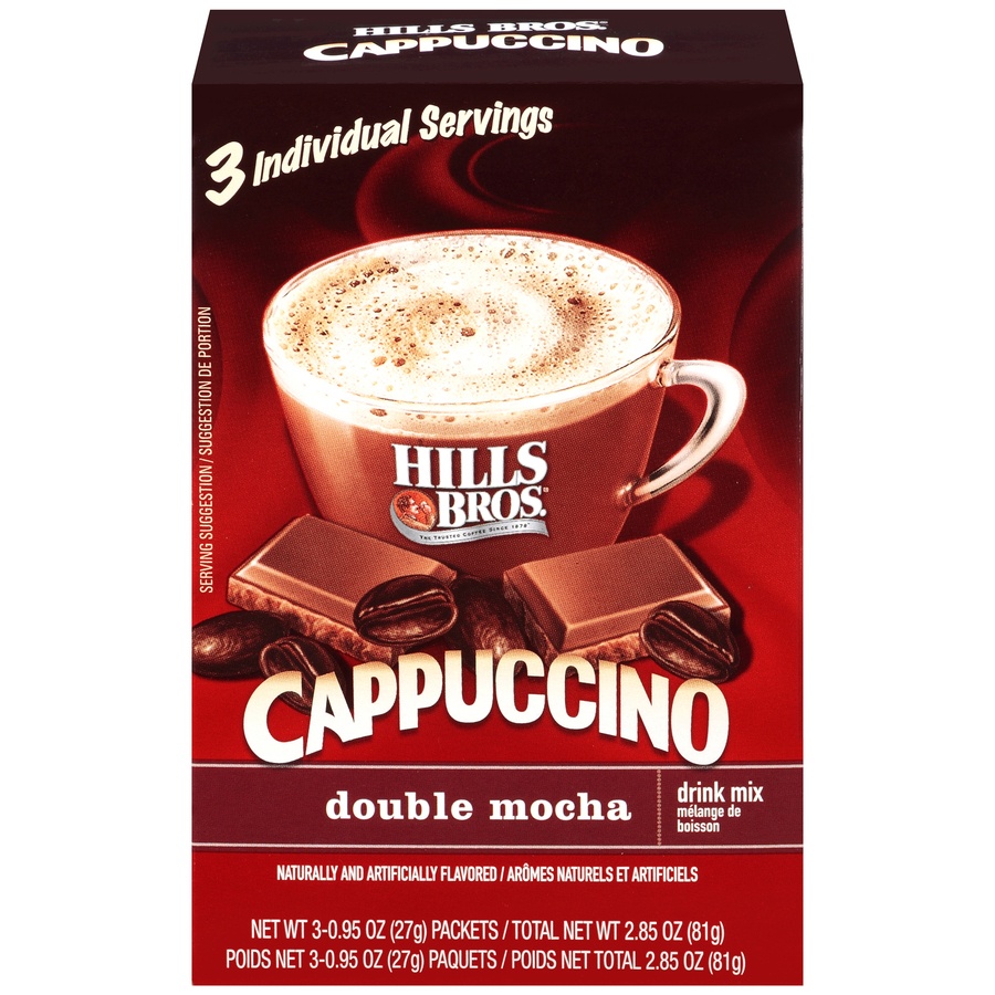 slide 1 of 3, Hills Bros Cappuccino Double Mocha Drink Mix 3P - 3 oz, 3 oz