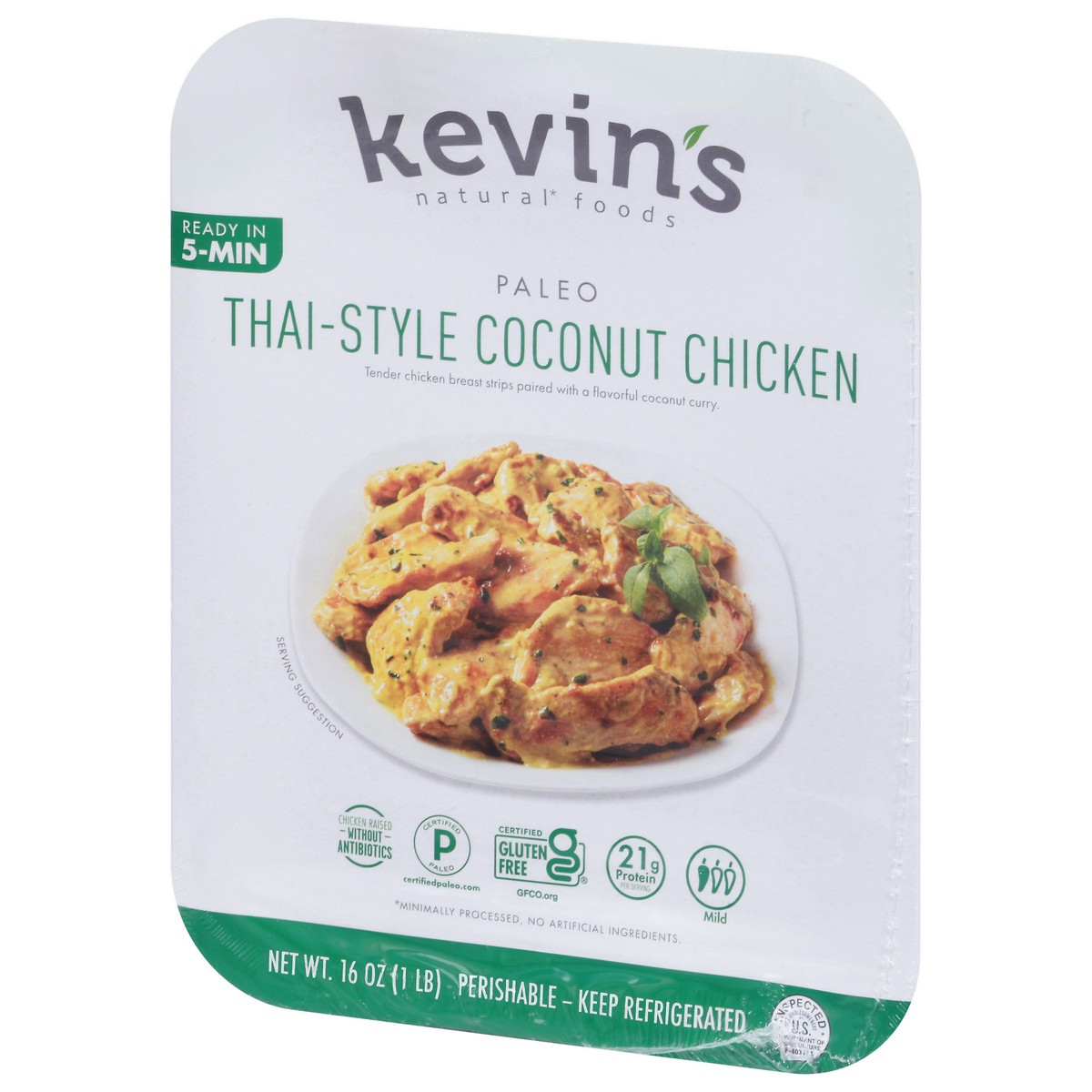 slide 2 of 9, Kevin's Natural Foods Mild Thai-Style Coconut Chicken 16 oz, 16 oz