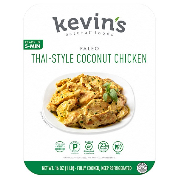 slide 1 of 9, Kevin's Natural Foods Mild Thai-Style Coconut Chicken 16 oz, 16 oz