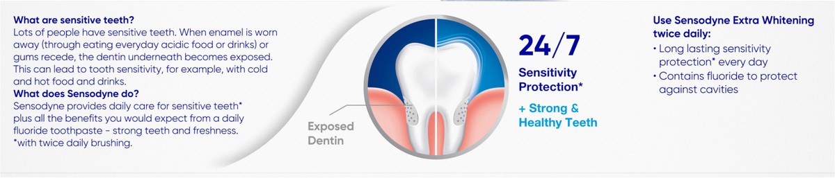 slide 9 of 9, Sensodyne Extra Whitening Sensitive Teeth Whitening Toothpaste - 4 Ounces, 4 oz