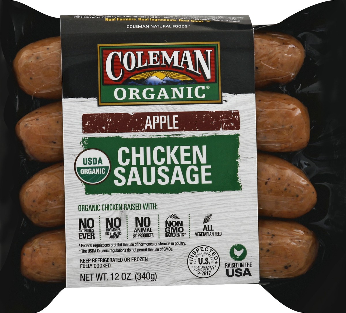 slide 3 of 5, Coleman Organic Chicken Sausage Apple, 12 oz