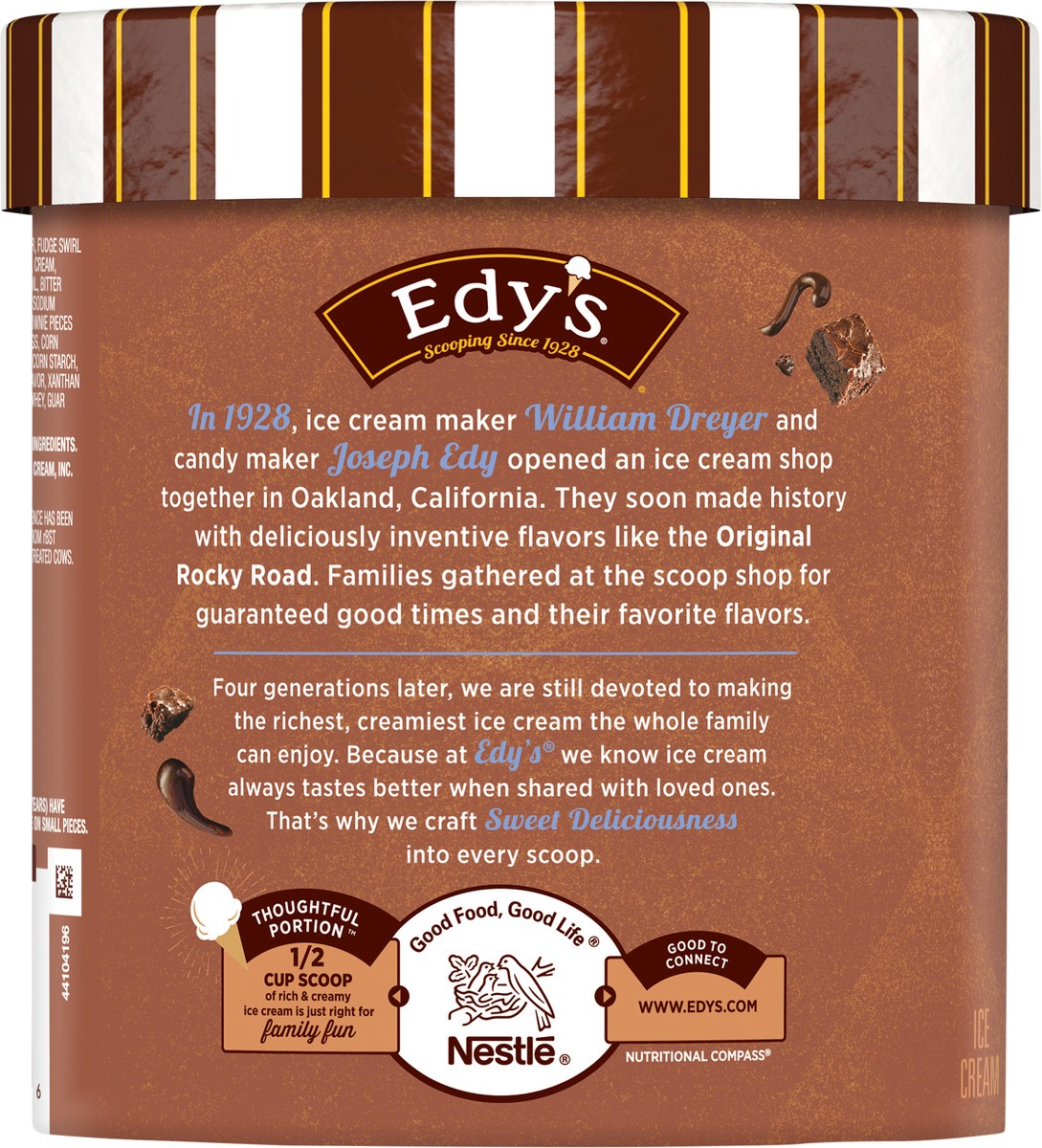 slide 4 of 12, EDY'S/DREYER'S Double Fudge Brownie Ice Cream 1.5 qt. Tub | Made with fresh milk & cream and no artificial colors or flavors, 1.5 qt