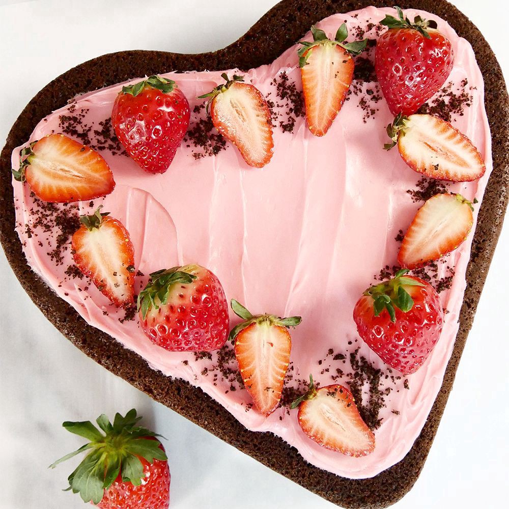 slide 4 of 5, Usa Pan 9.5" Heart Cake Pan, 8.5 in x 9.5 in x 2.5 in