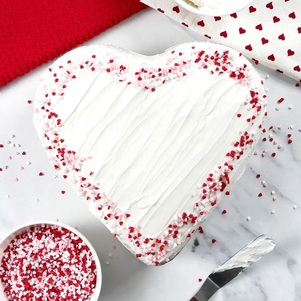 slide 2 of 5, Usa Pan 9.5" Heart Cake Pan, 8.5 in x 9.5 in x 2.5 in