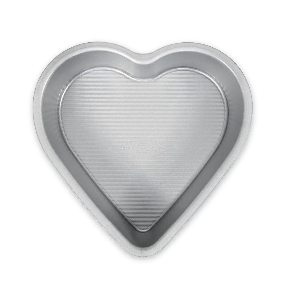 slide 3 of 5, Usa Pan 9.5" Heart Cake Pan, 8.5 in x 9.5 in x 2.5 in