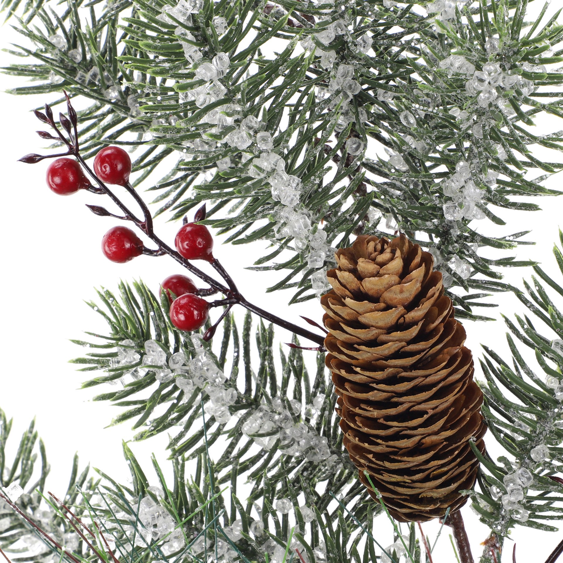 slide 2 of 3, 27" Icy Spruce With Pinecone & Berry Stem By Ashland, 9 in x 6 in x 27 in