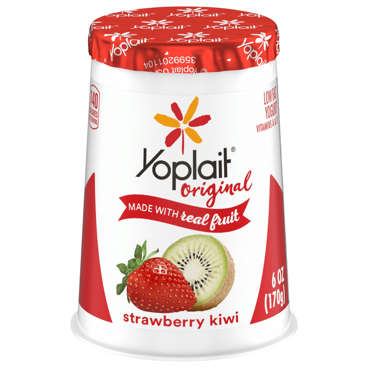 slide 1 of 9, Yoplait Original Strawberry Kiwi Low Fat Yogurt, 6 oz Yogurt Cup, 6 oz