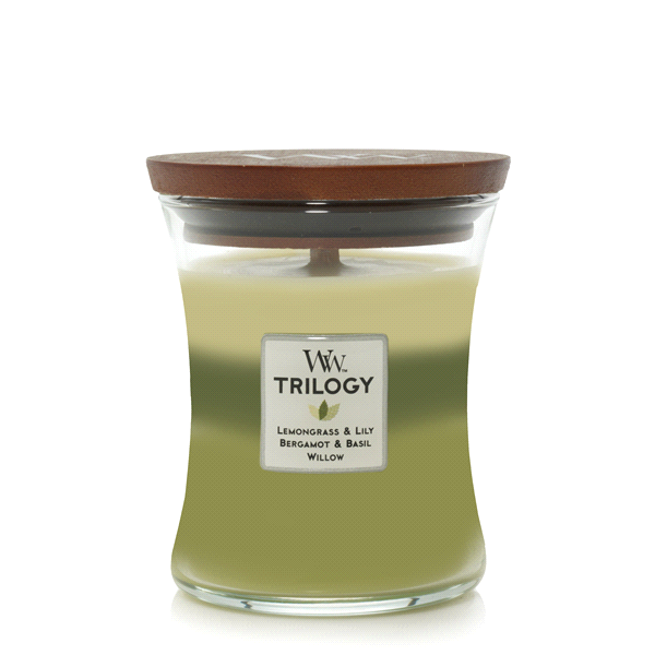 slide 1 of 1, Woodwick Medium Jar Trilogy Candle Garden Oasis, 10.5 oz