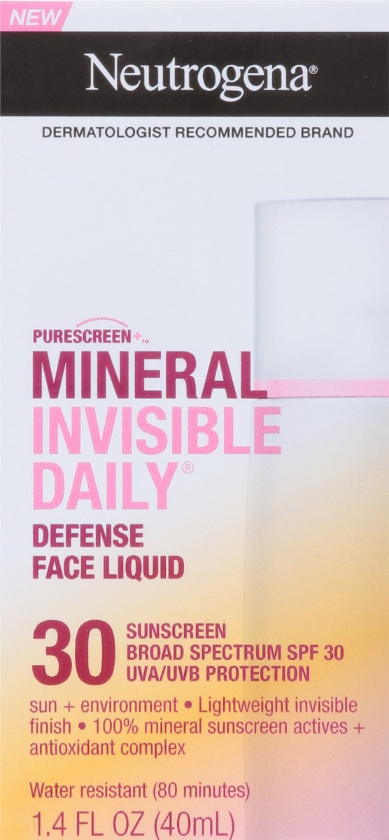 slide 4 of 14, Neutrogena Invisible Daily Defense Mineral Face Liquid, 1.4 fl. oz, 1.40 fl oz