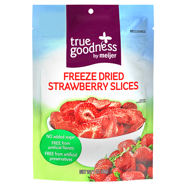 slide 1 of 3, True Goodness Freeze Dried Strawberry Slices, 1 oz