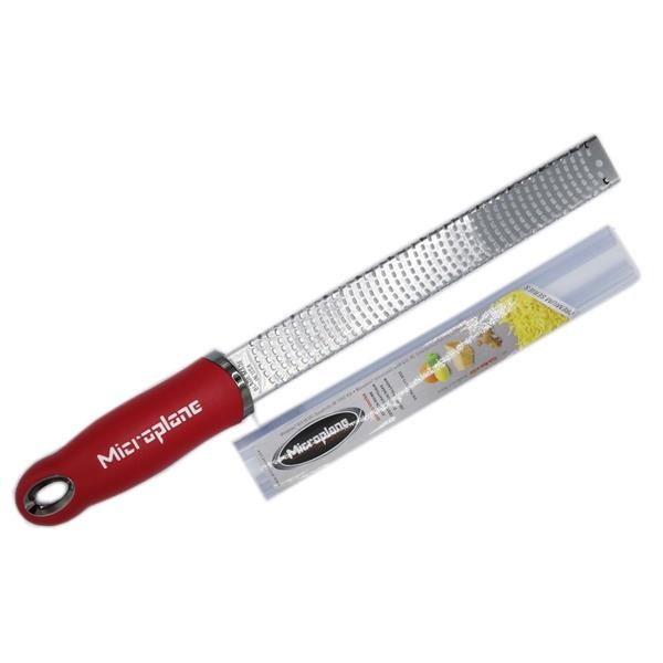 slide 1 of 1, Microplane Soft-Handle Zester Grater Red, 1 ct