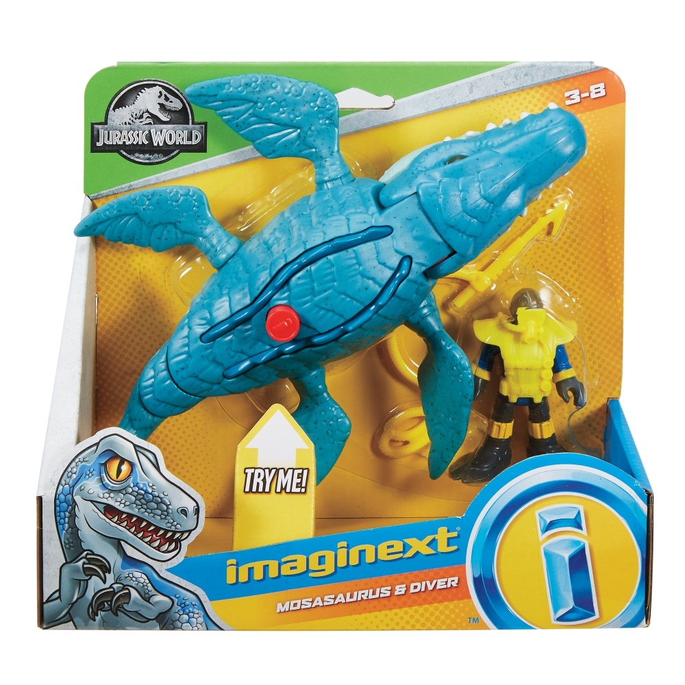 slide 1 of 1, Fisher-Price Imaginext Jurassic World Mosasaurus & Diver Action Figure Set, 1 ct