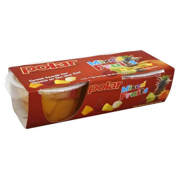 slide 1 of 1, Polar Mixed Fruit In Light Syrup Cups, 2 ct; 4 oz