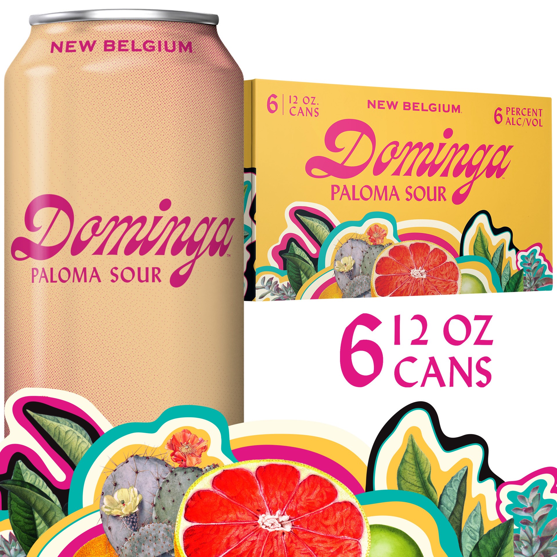 slide 1 of 8, New Belgium Dominga Paloma Sour Beer, 6 Pack, 12 fl oz Cans, 72 fl oz