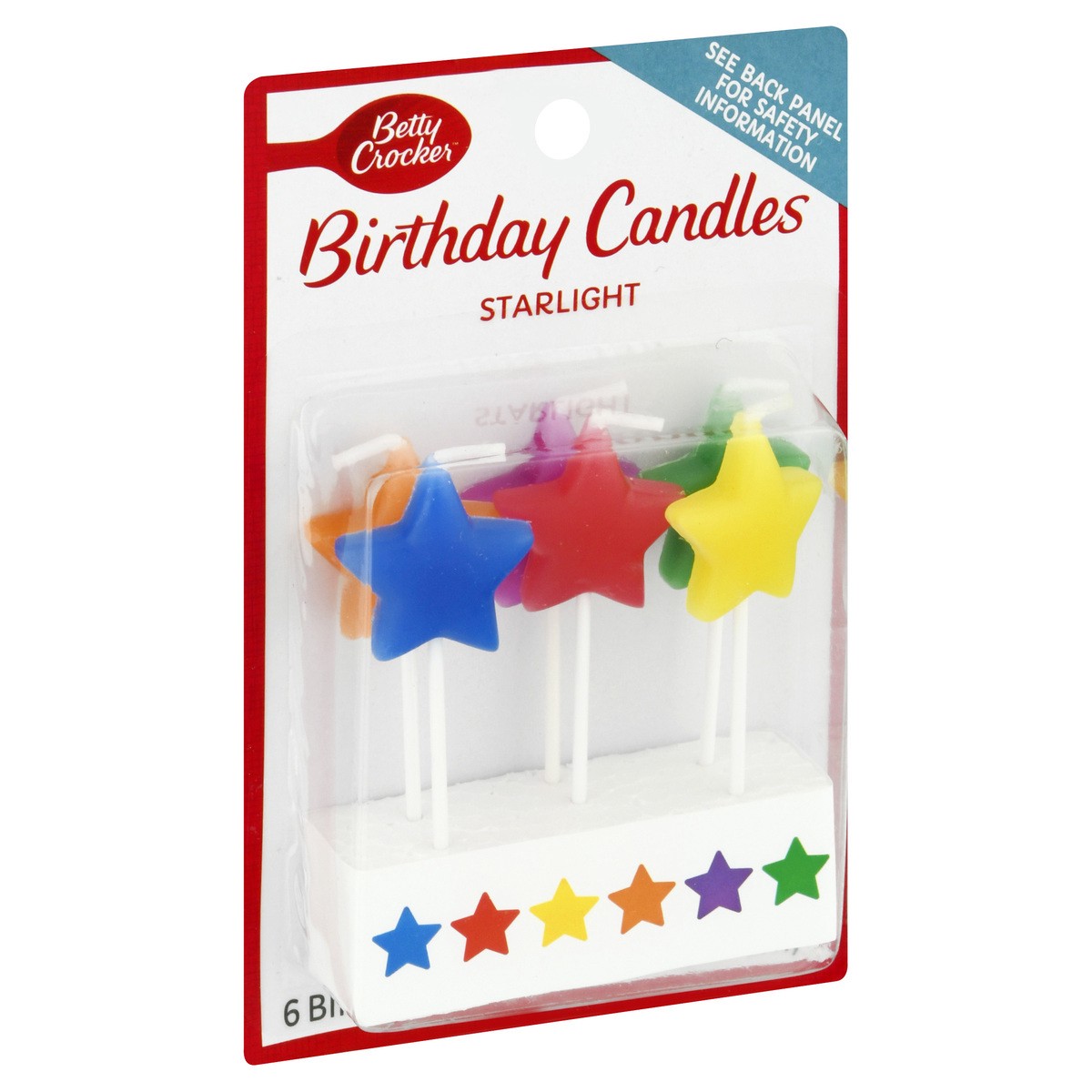 slide 8 of 9, Betty Crocker Star Light Birthday Candles, 6 ct