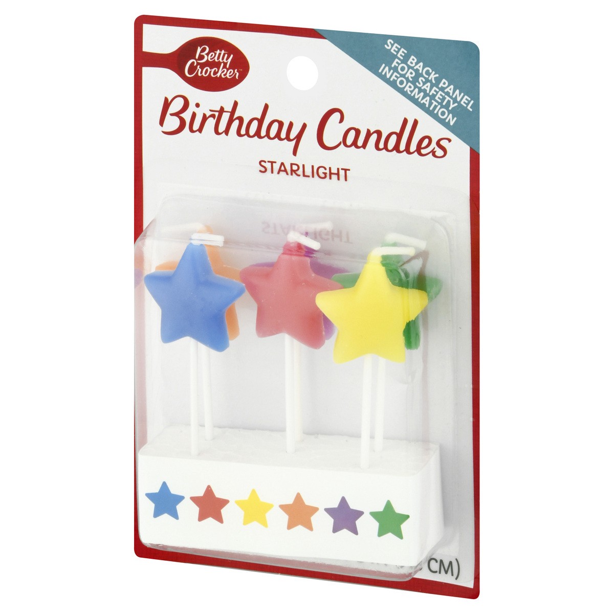 slide 9 of 9, Betty Crocker Star Light Birthday Candles, 6 ct