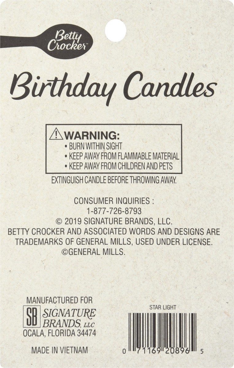 slide 4 of 9, Betty Crocker Star Light Birthday Candles, 6 ct