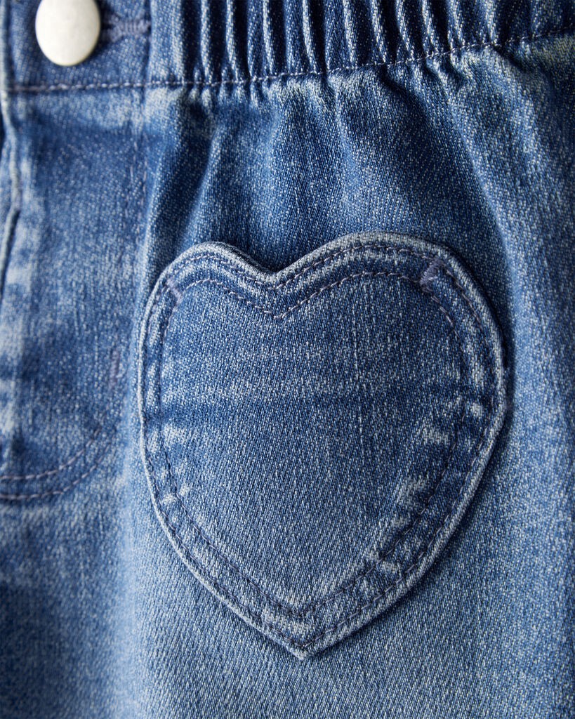 slide 4 of 4, Carter's Baby Girl Heart Pocket Barrel Jeans - Blue Blue 24M, 1 ct