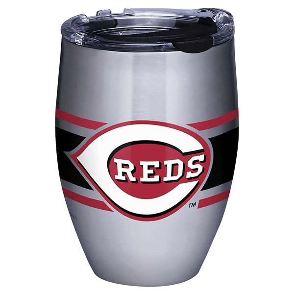 slide 1 of 1, Tervis MLB Cincinnati Reds Stripes Stainless Tumbler with Travel Lid, 12 oz