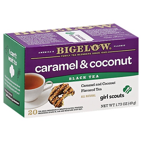 slide 1 of 1, Bigelow Black Tea Caramel & Coconut Tea, 20 ct