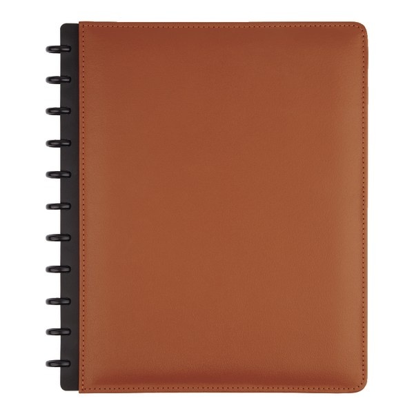 slide 1 of 6, TUL Custom Note-Taking System Discbound Notebook, Letter Size, Leather Cover, Brown, 1 ct