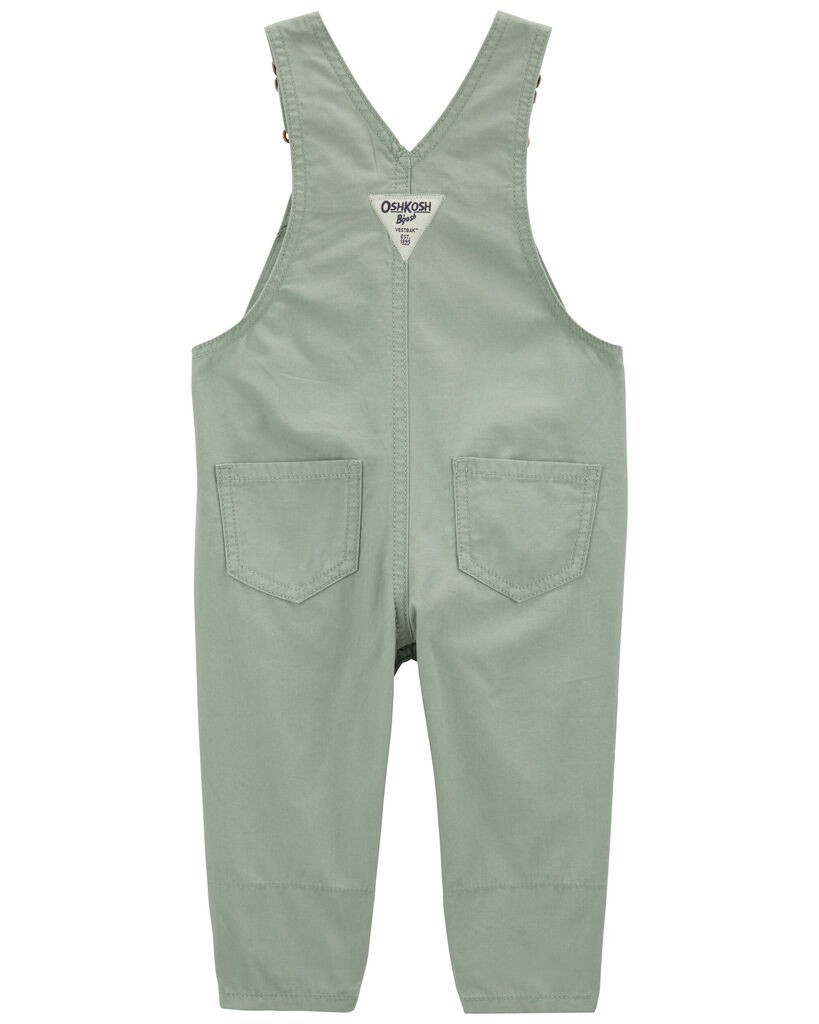 slide 2 of 3, Oshkosh Baby Floral Lined Lightweight Canvas Overalls Green 18M, 1 ct