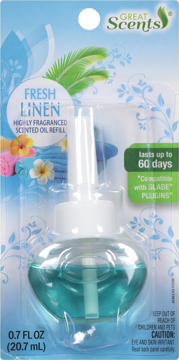 slide 11 of 14, Great Scents Fresh Linen Scented Oil Refill 0.7 fl oz, 0.7 oz