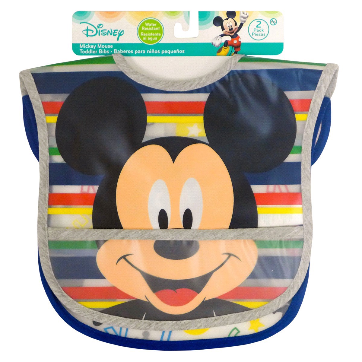 slide 1 of 5, Disney Mickey or Minnie Mouse, translucent Peva Toddler Bibs, 2 ct