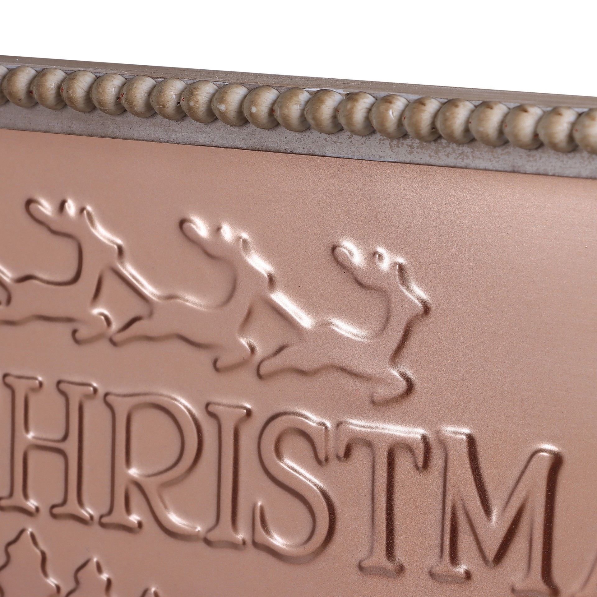 slide 6 of 8, 19.75" Merry Christmas Metal Wall Decor In Beaded Frame By Ashland, 19.75 in x 8 in