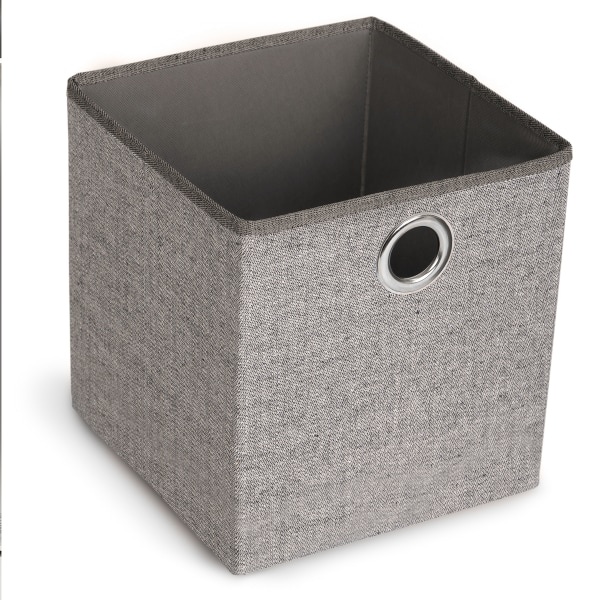 slide 1 of 4, Realspace Collapsible Storage Cube, Brown/Dark Grey, 1 ct