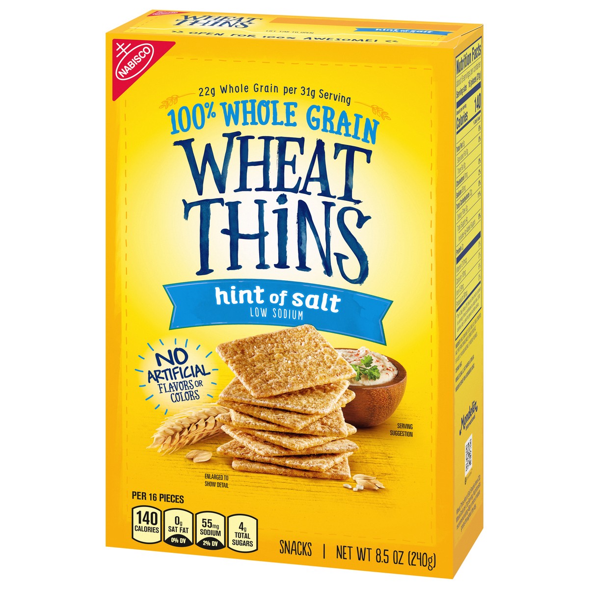 slide 15 of 16, Wheat Thins Hint of Salt Low Sodium Snacks, Whole Grain Wheat Crackers, Snack Crackers, 8.5 oz, 8.5 oz