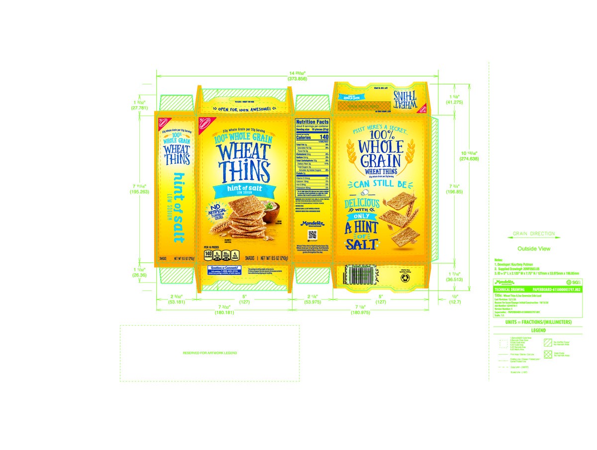 slide 9 of 16, Wheat Thins Hint of Salt Low Sodium Snacks, Whole Grain Wheat Crackers, Snack Crackers, 8.5 oz, 8.5 oz