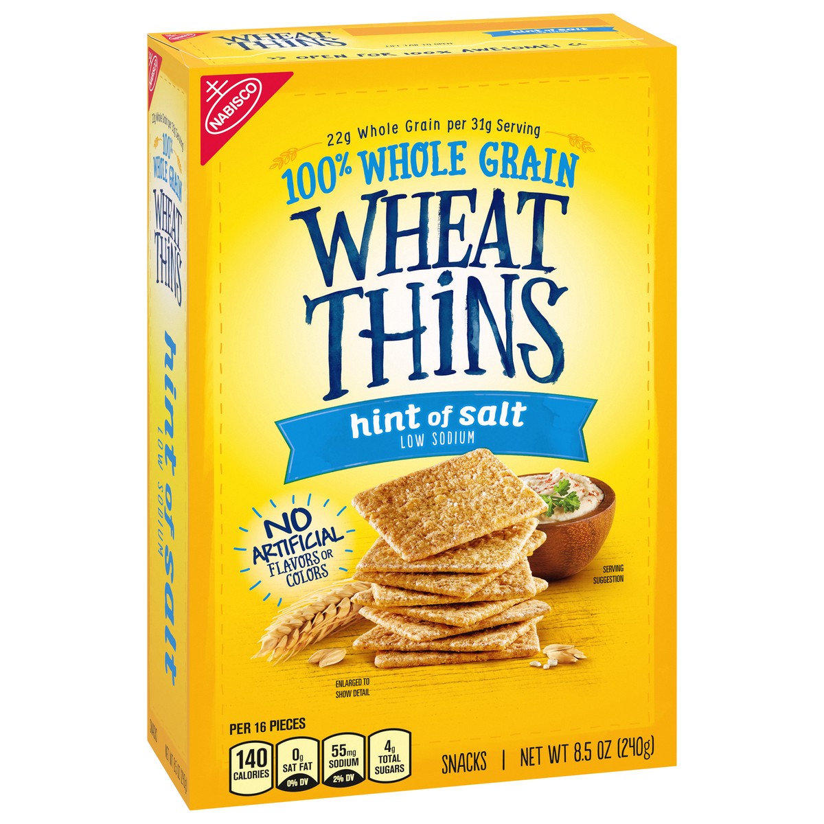 slide 14 of 16, Wheat Thins Hint of Salt Low Sodium Snacks, Whole Grain Wheat Crackers, Snack Crackers, 8.5 oz, 8.5 oz